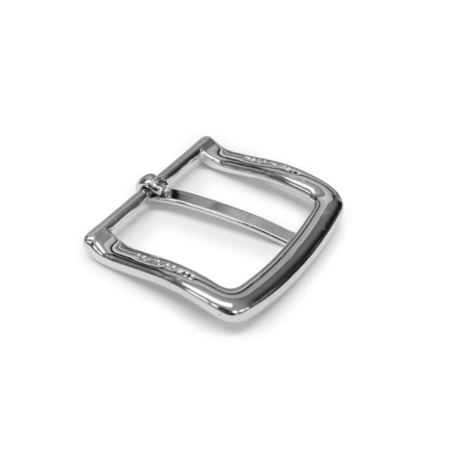 Brass Belt Buckle Silver coloured, 40 mm