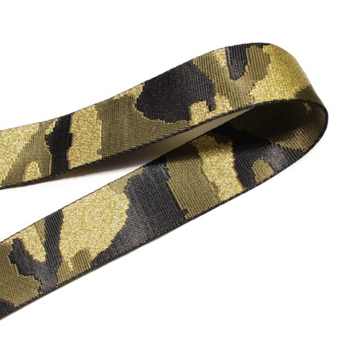 Gold-Green military patterned Woven Webbing, 50 mm