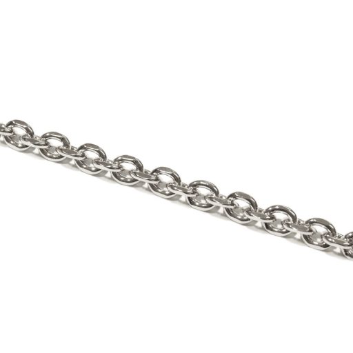 Round Link  Handbag Chain, Nickel, 7 mm x 9 mm