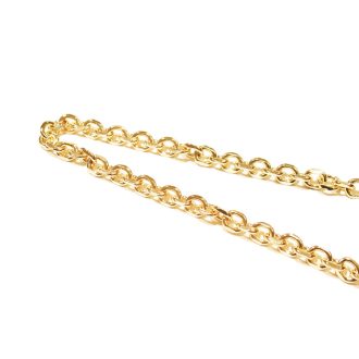 Round Link  Handbag Chain, Gold, 7 mm x 9 mm