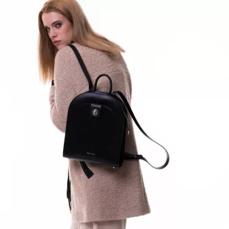 Minimalist black leather backpack 