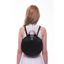 Minimalist Round black leather backpack 
