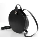 Minimalist Round black leather backpack 