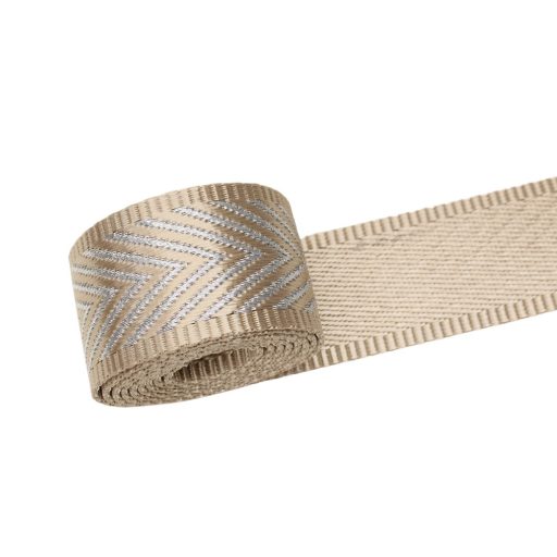 Beige-Silver Satin Strap, 40 mm