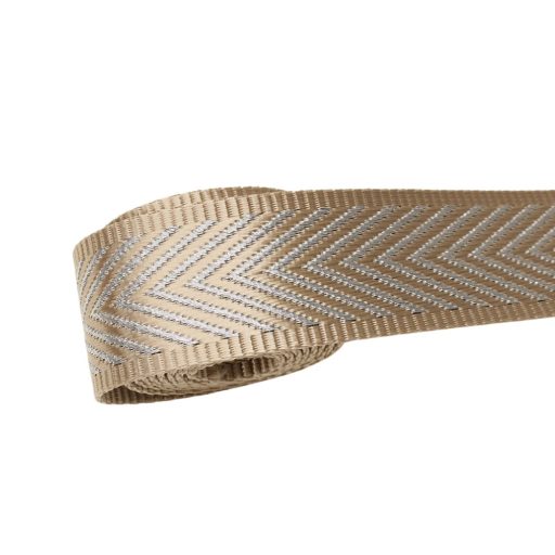 Beige-Silver Satin Strap, 40 mm