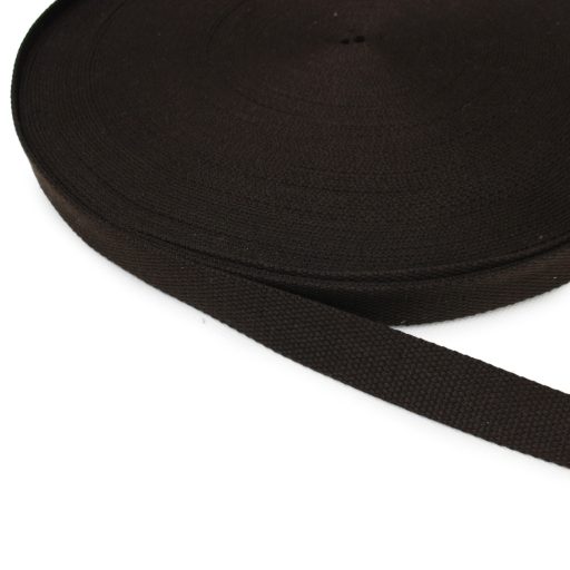 PolyCotton Webbing, Dark Brown, 25 mm