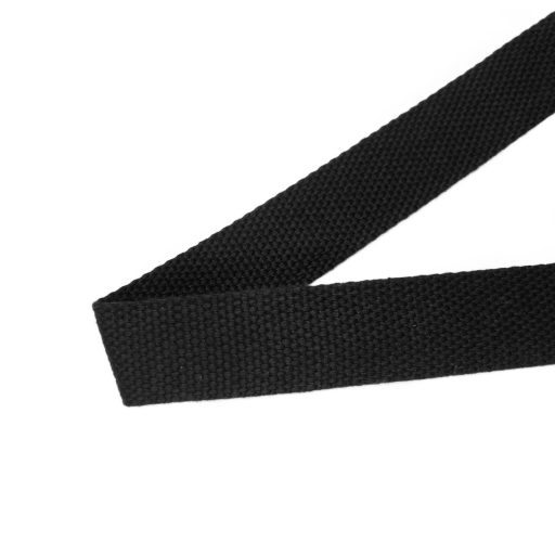 Polycotton webbing for bags, black, 25 mm wide