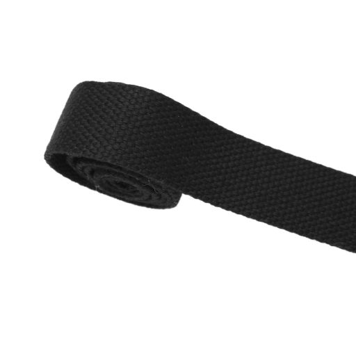 Polycotton webbing for bags, black, 25 mm wide