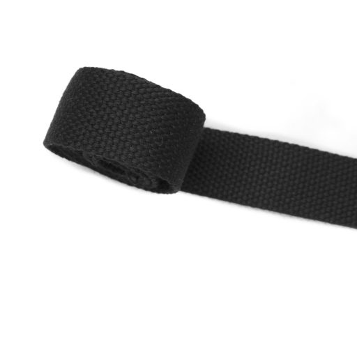 Polycotton webbing for bags, black, 25 mm wide
