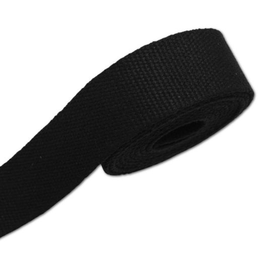 Cotton Webbing, Black, 40 mm