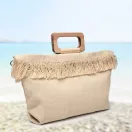 1 piece of fabric with fringes, beige