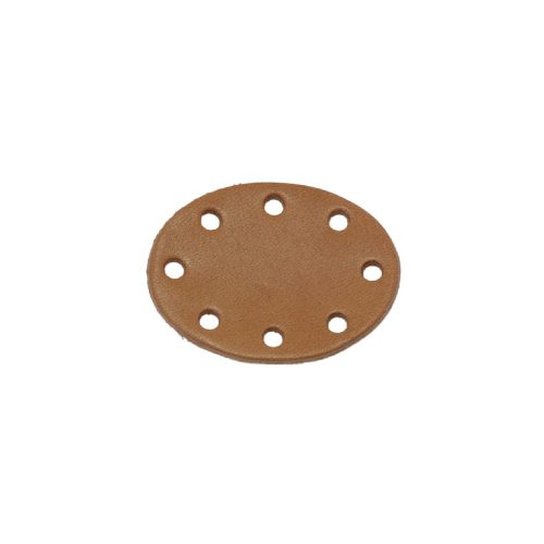 Oval Leather Sewing Label, Brown