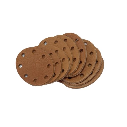 Oval Leather Sewing Label, Brown
