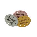 Oval Leather Sewing Label, Brown