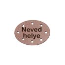 Oval Leather Sewing Label, Brown