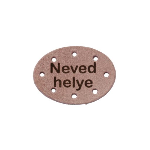Oval Leather Sewing Label, Brown