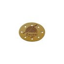 Oval Leather Sewing Label, Brown