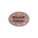 Oval Leather Sewing Label, Pink
