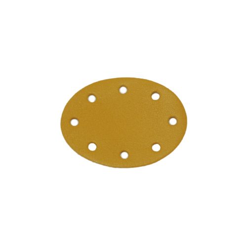 Oval Leather Sewing Label, Yellow