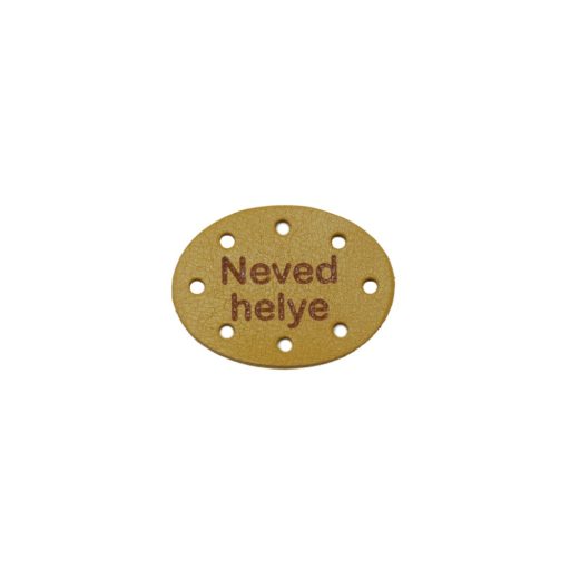 Oval Leather Sewing Label, Yellow
