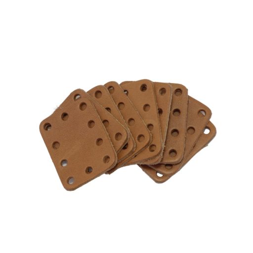 Angular Leather Sewing Label, Brown