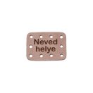 Angular Leather Sewing Label, Pink