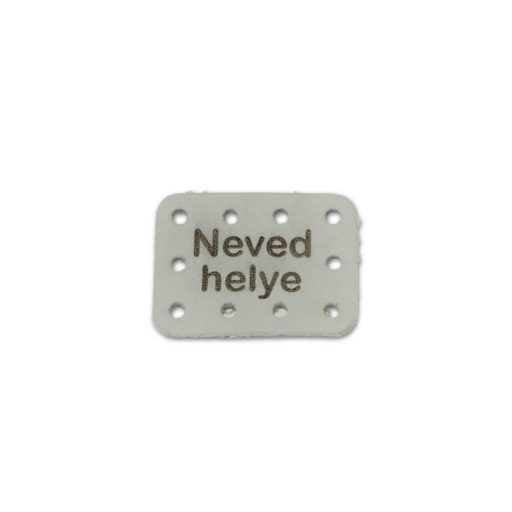 Angular Leather Sewing Label, Grey