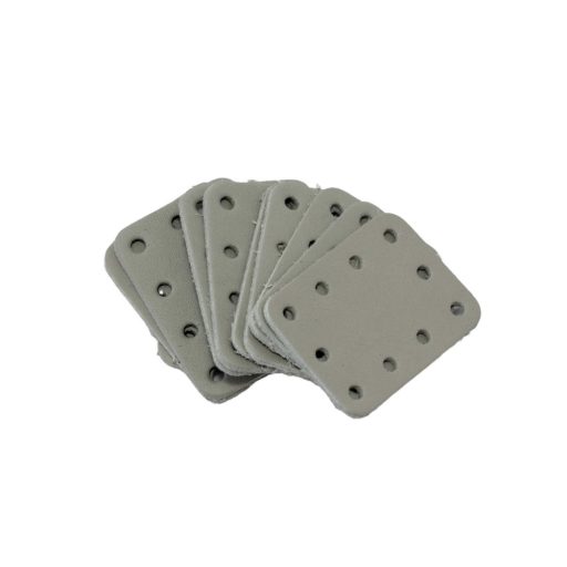 Angular Leather Sewing Label, Grey