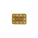 Angular Leather Sewing Label, Yellow