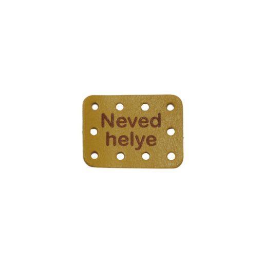 Angular Leather Sewing Label, Yellow