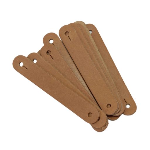 Leather Label with Stud, Brown