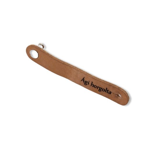Leather Label with Stud, Brown