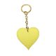 Heart leather keychain, yellow, gold