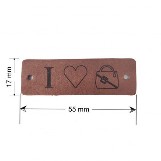Angular Leather Sewing Label, Grey
