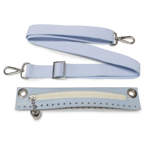Leather Crochetable Bag Kit with Zipper, Blue