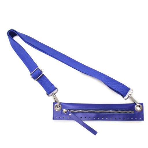 DIY kit for crochet or knitting a zipper bag, royal blue