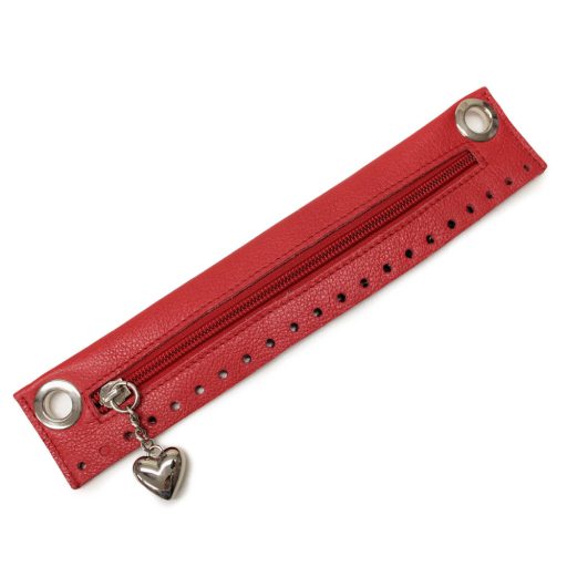 DIY kit for crochet or knitting a zipper bag, red