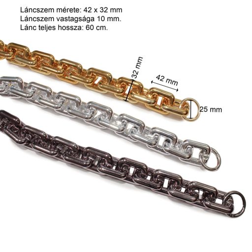 Golden-colored plastic purse chain, 60 cm long.