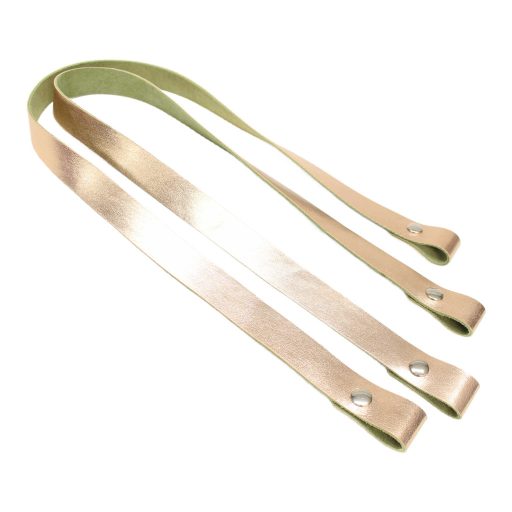 Genuine Leather Bag Handle Set Gold