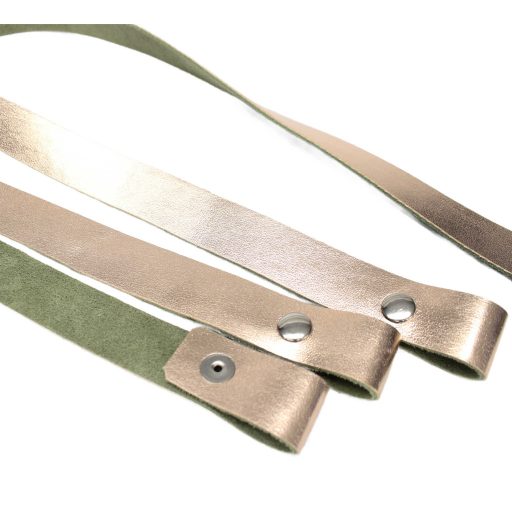 Genuine Leather Bag Handle Set Gold