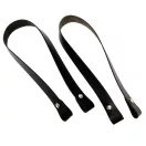 Genuine Leather Bag Handle Set Black, 60x2,5 cm