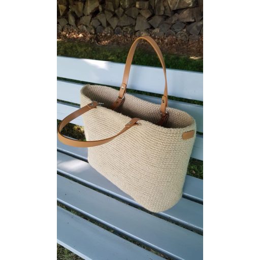 Genuine Leather Bag Handle Set Blue