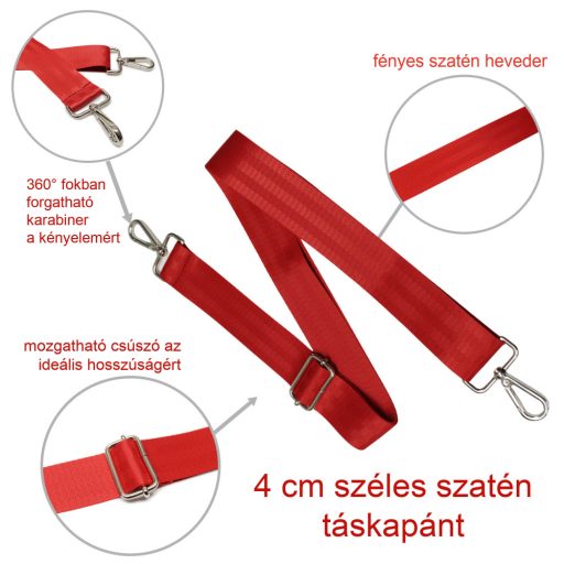 Red White striped wide Handbag Strap, 40 mm