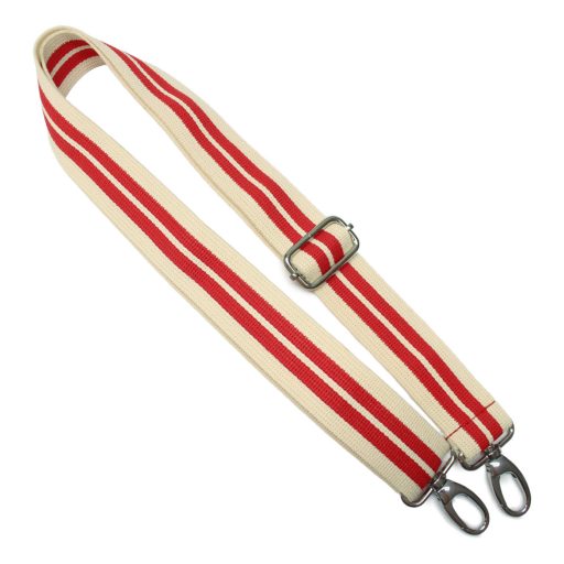Red Beige striped wide Handbag Strap, 40 mm