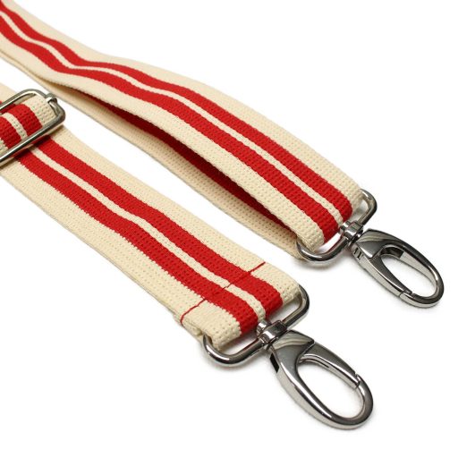 Red Beige striped wide Handbag Strap, 40 mm