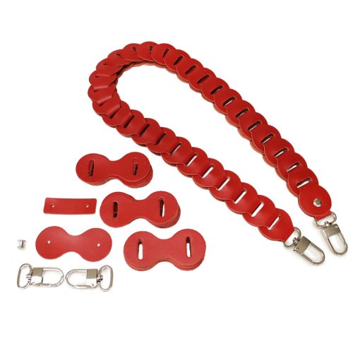 DIY Leather Strap Kit – Leather Bag Strap, Shoulder Bag Length Version, Red