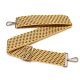 Wide Handbag Strap, adjustable, Yellow patterned, Nickel