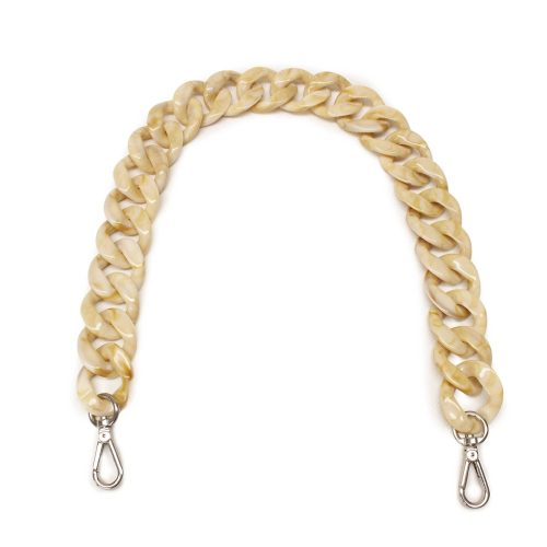 Bone coloured Plastic Handbag Strap Chain, Nickel, 58 cm