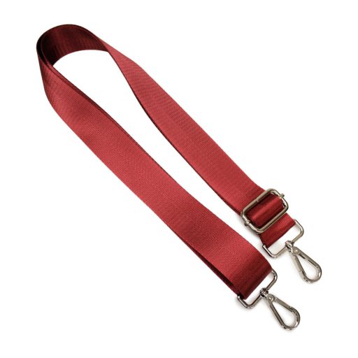 Detachable bag strap, burgundy satin, 4 cm - 1,5" wide