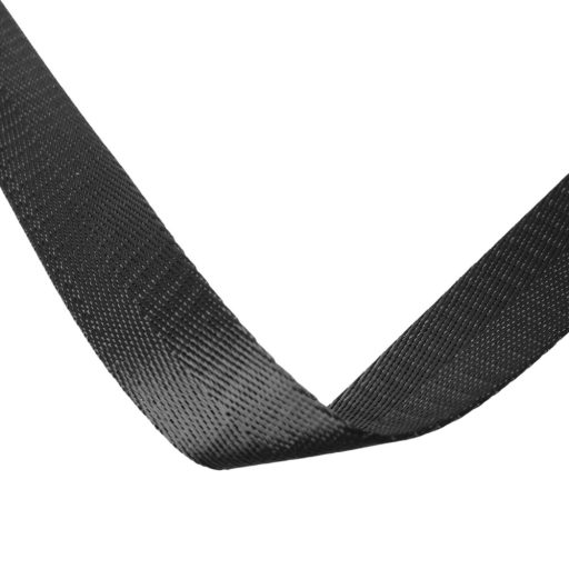 Detachable bag strap, black satin, 4 cm - 1,5" wide